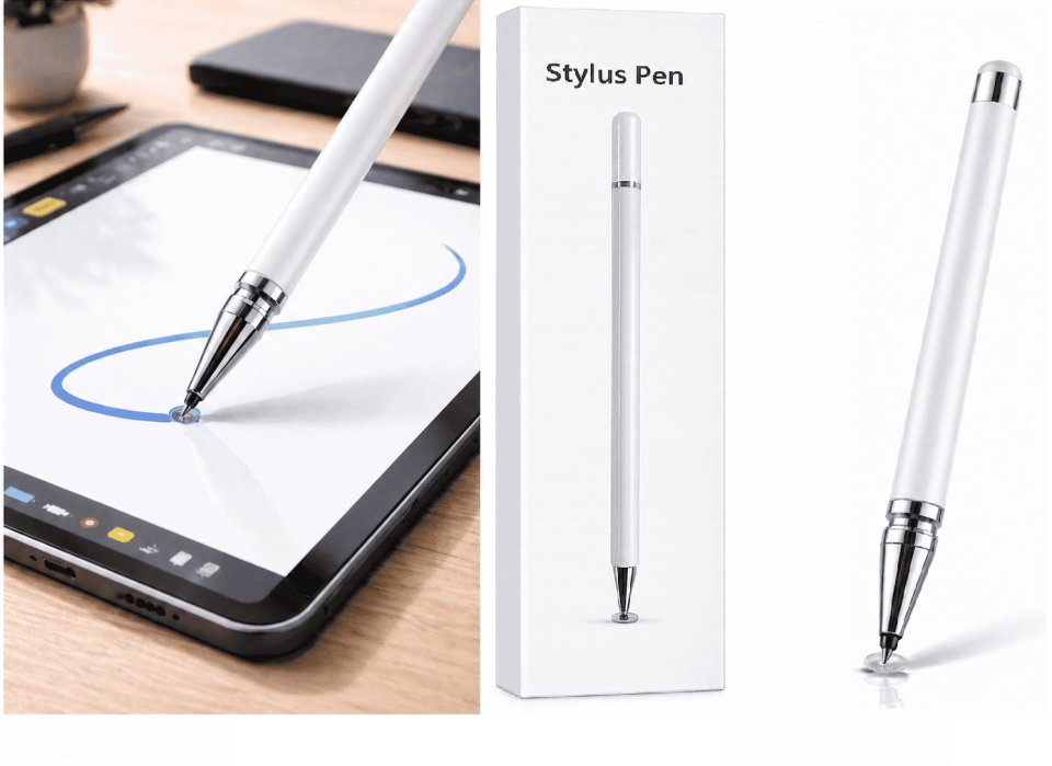 Samsung S21 Plus Uyumlu Dokunmatik Stylus Kalem Disk Uçlu Hassas Beyaz Tablet Telefon Çizim Kalemi