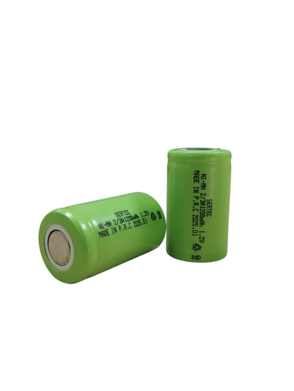 Sertec - 1.2V 1200 Mah - 2/3A - Ni-MH Şarjlı Pil - (Başsız / Flat Head)