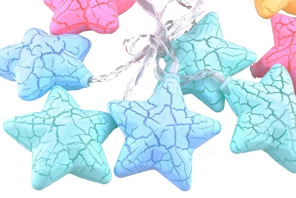 10lu Renkli Yıldız Şeklinde Dolama Led 1,5 Metre