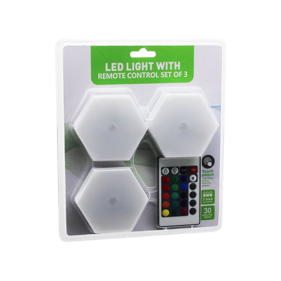 SDR-WT-365 LED LIGHT WITH 3PCS 6GEN RGB KUMANDALI PİLLİ DOKUNMATİK LAMBA SETİ 6LED