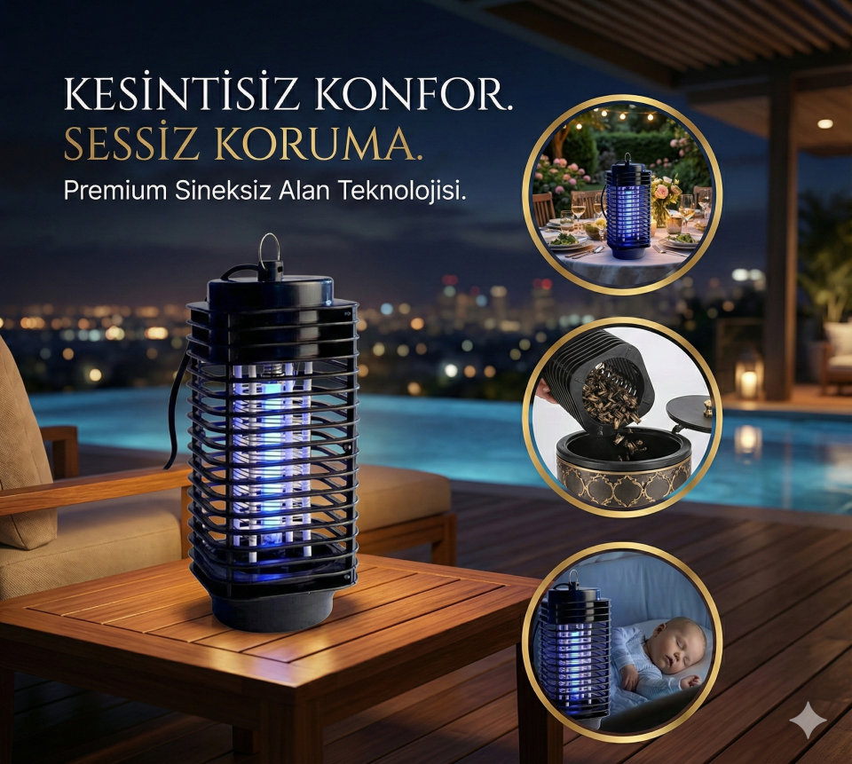 Elektrikli Sinek Öldürücü Cihaz Cız Lamba Mor Işık