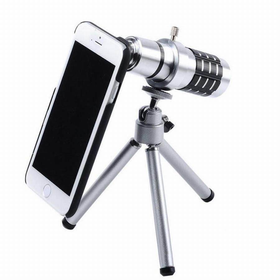 Iphone 5 5S - Iphone 4 4S Için Alüminyum 14X Optik Zoom Yakından Görüntü Çekme Dürbün