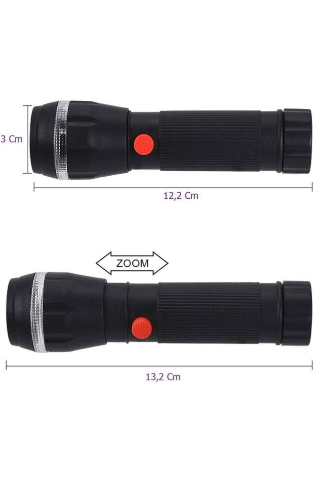 PeakStar PS-7083 Plastik Zoomlu Pilli El Feneri