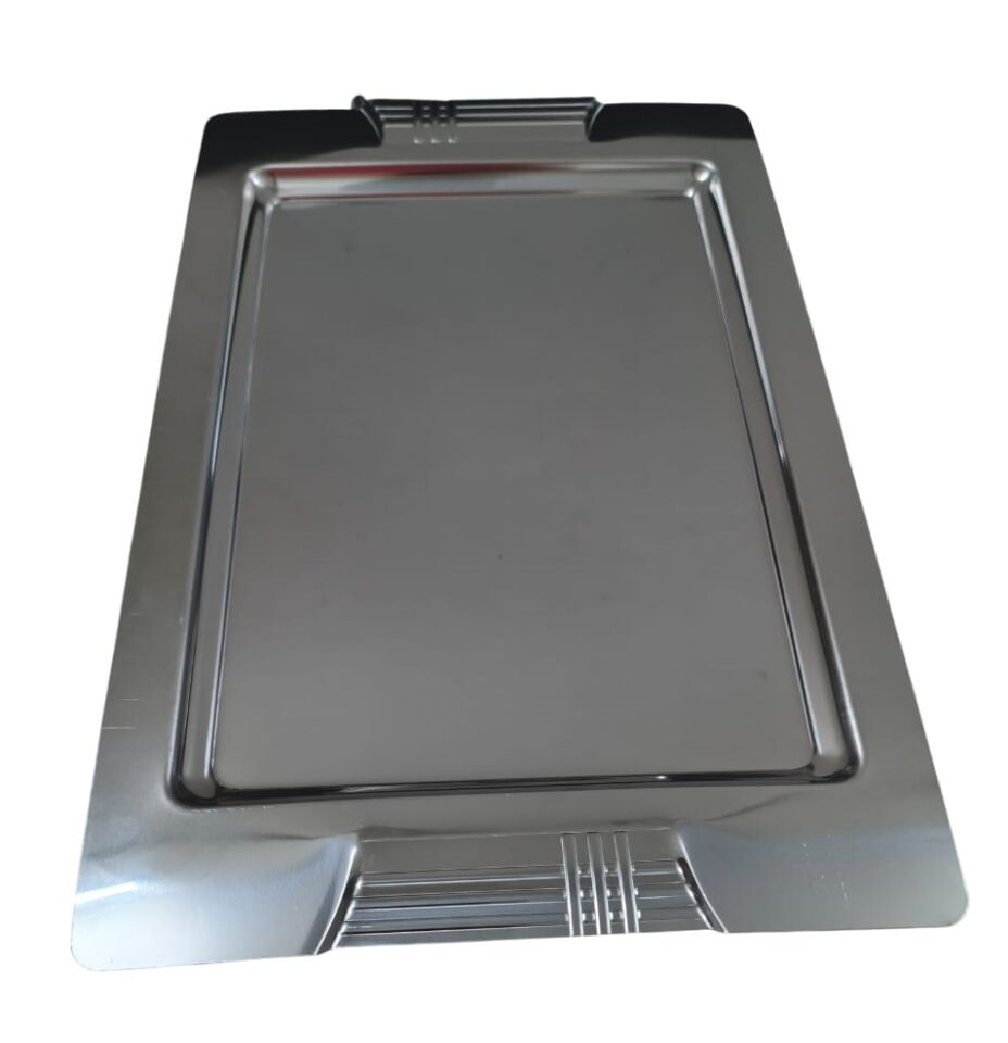 Tepsi - Çelik Kahve Sunum Tepsisi 46 x 30 Cm