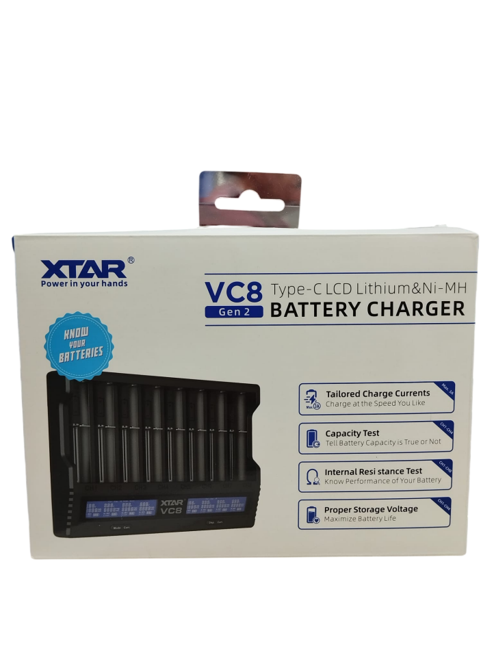Xtar VC8 Sekizli Li-ion / NI-CD / NI-MH Pil Şarj Cihazı