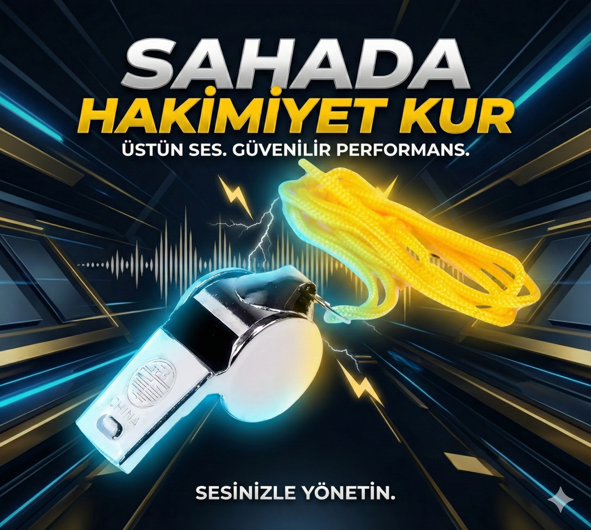 Metal Ipli Hakem ve Deprem Düdüğü (24'lü)