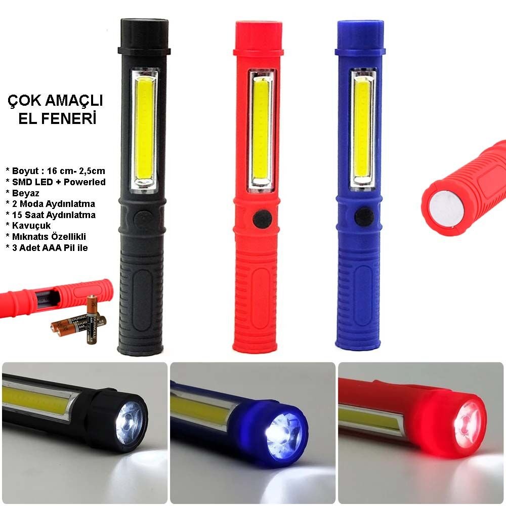 Çok Amaçlı Mıknatıslı Pilli EL Feneri Wt-1905