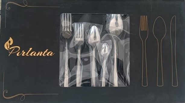 Pırlanta 30 Parça 6 Kişilik Çatal Kaşık Takımı 30 Parça Kutulu Hediyelik Çeyizlik Takım