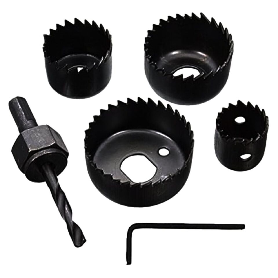 6 PARÇA BUAT AÇMA PANÇ SETİ 32-38-44-54MM & 3/8 HEX ANAHTAR METAL AHŞAP PLASTİK DELİK AÇMA