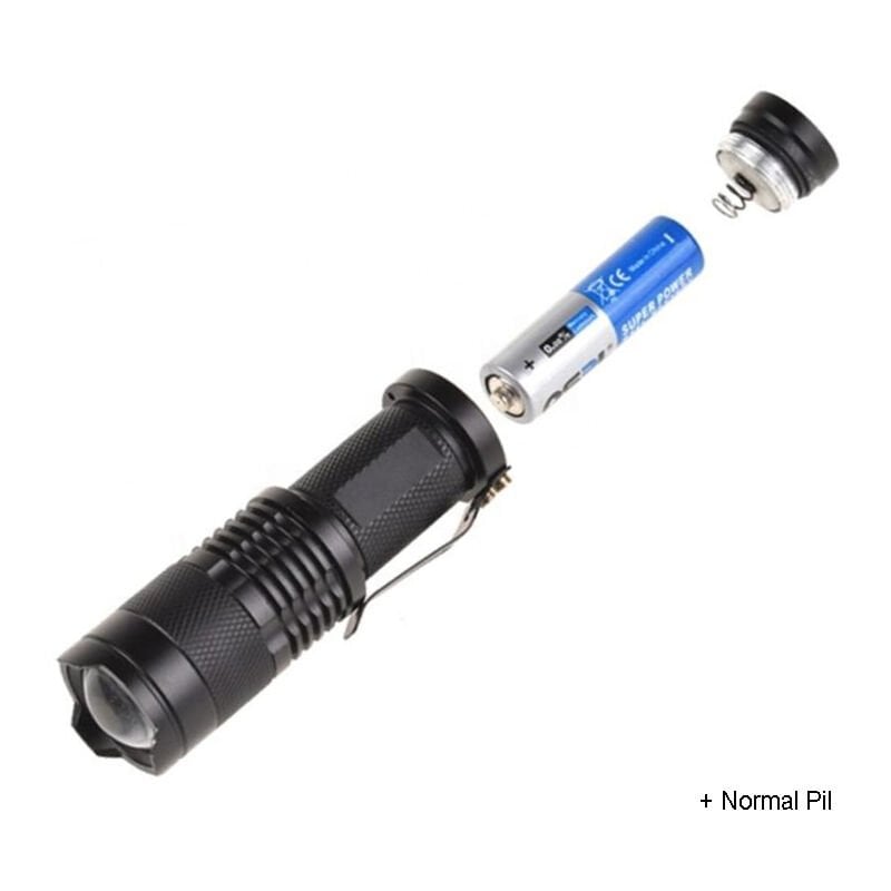 Mini Güçlü Şarjlı Pilli EL Feneri Wt-304