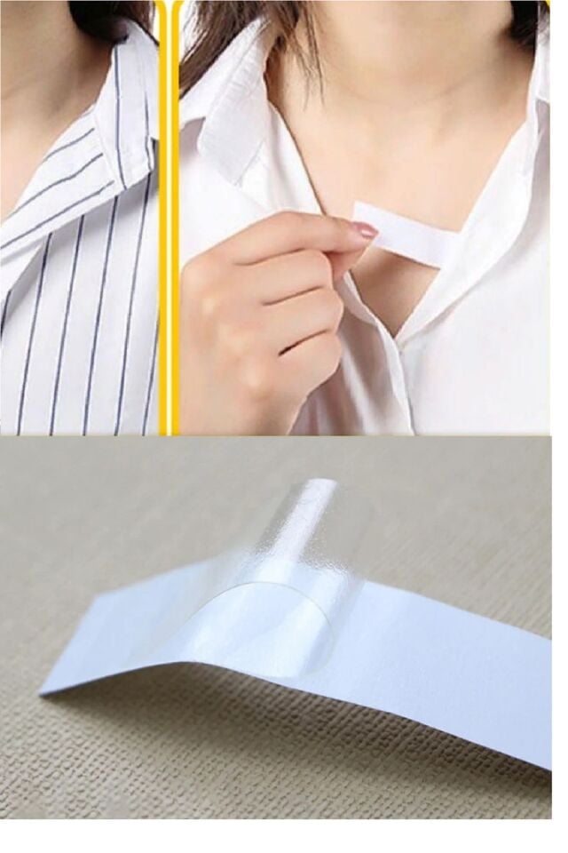 72 Adet Çift Taraflı Transparan Dekolte Kapatıcı Yapışkan  Paça Boyu Düzeltici -Askılı Elbise Bandı