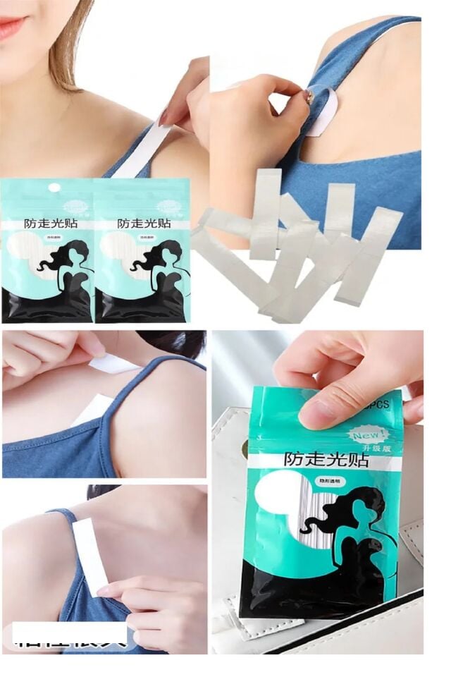 72 Adet Çift Taraflı Transparan Dekolte Kapatıcı Yapışkan  Paça Boyu Düzeltici -Askılı Elbise Bandı