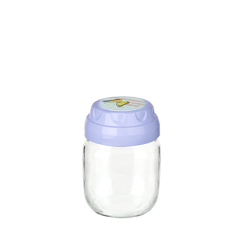 3lü Set Vintage Dekoratif Desenli Cam Kavanoz 425ml - 14,3 oz