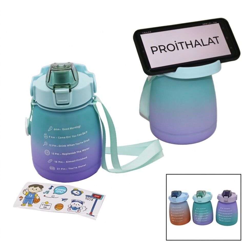 1.3LT PİPETLİ RENKLİ PLASTİK SULUK MATARA KİLİTLİ KAPAKLI TELEFONLUKLU