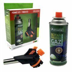 ORCAMP 2PCS PÜRMÜZ VE TORCH SETİ PÜRMÜZ TORCH ÇAKMAK BAŞLIK KAMP GAZI 227GR/400ML