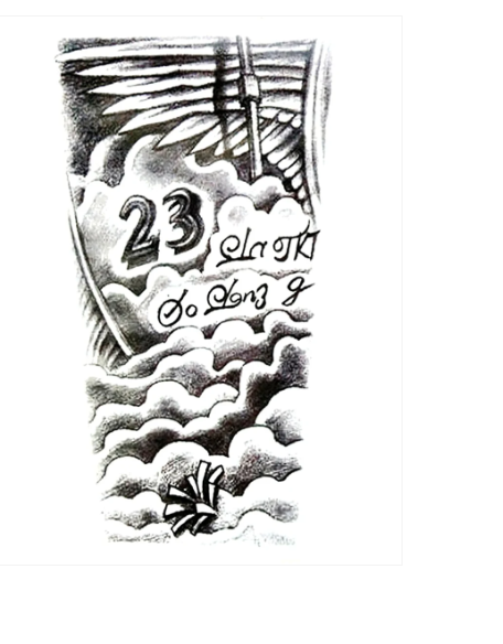 Bulutlar Melek Kanatları Geçici Dövme Şablonu Büyük Boy