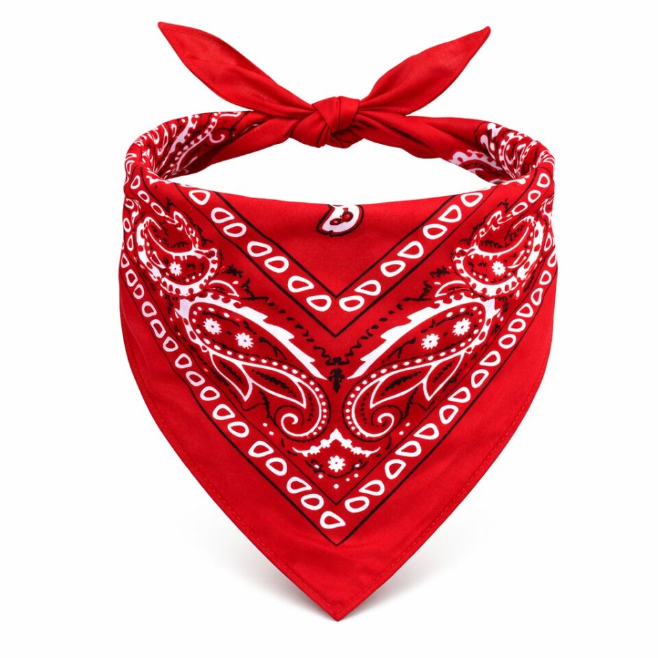 Kırmızı Kovboy Fuları Çocuk Bandana Western Desenli Boyun Fuları