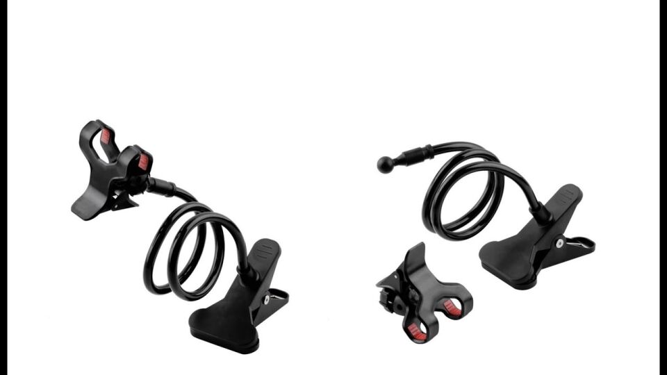 Akrobat Telefon Tutucu Spiral Gövdeli Oynar Başlıklı - Siyah