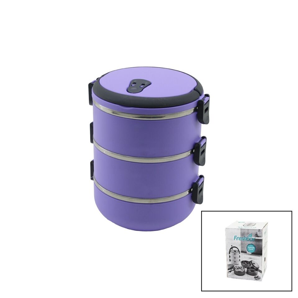 LİLA 3LÜ SEFER TASI SAKLAMA KABI 1.8LT