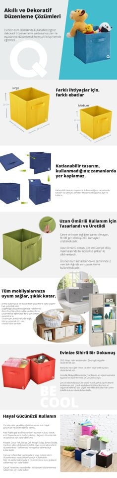 Çok Amaçlı Dolap İçi Düzenleyici Kutu - Mavi Çizgili