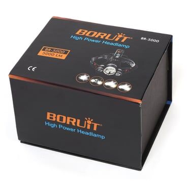 Boruit T6 Kafa Feneri 5000 Lumens 3Xcree Xm-T6+2R5 Lamba Led Kamp Lambası