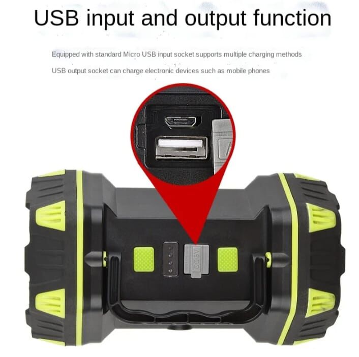 F.B.I F-262 Yeni Güçlü Çift Taraflı Taşınabilir Spot Ve Işıldak USB Powerbank Şarjlı Fener