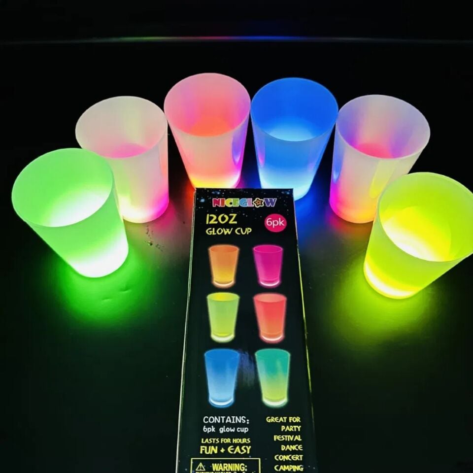 Glow Partisi Bardakları 6 Renk 6 Adet 1.5 oz 4.5 x 6.5 cm