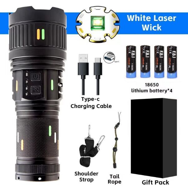 F.B.I Pro F-3001 Alüminyum TG LED Güç Göstergeli Type-C Şarjlı El Feneri 100 W