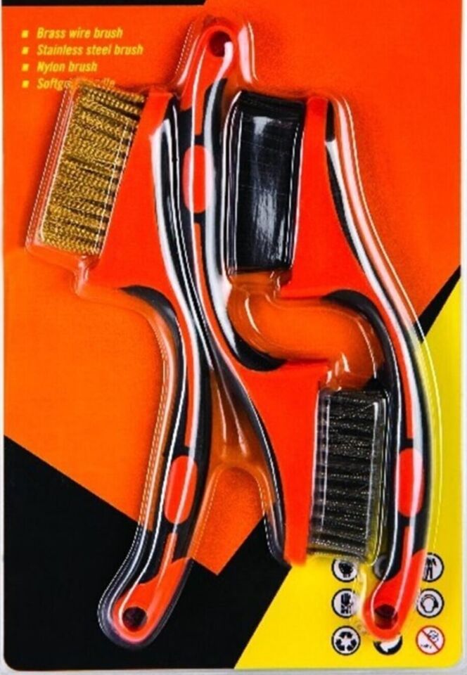 Dev Boy 3 Lü Detay Temizlik Fırça Seti  Araba -Mutfak Ocak - Fayans Temizlik Fırça