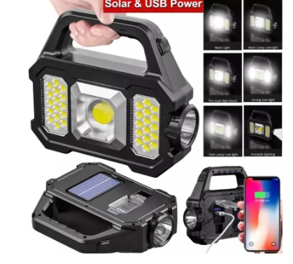 Polizei P-880A Solar Powerbanklı Şarjlı Taşınabilir Güçlü Fener