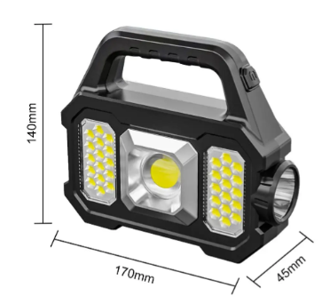 Polizei P-880A Solar Powerbanklı Şarjlı Taşınabilir Güçlü Fener