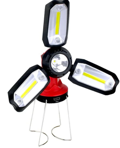 Polizei P-8801 ŞARJLI KATLANABİLİR 3XCOB LED+ 3W LED ÇOK FONKSİYONLU KAMP FENERİ