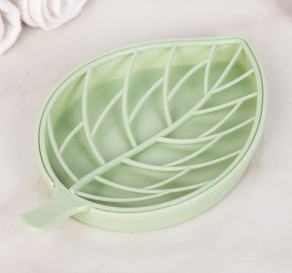 Yaprak Figürlü Izgaralı Katı Sabunluk- Süngerlik