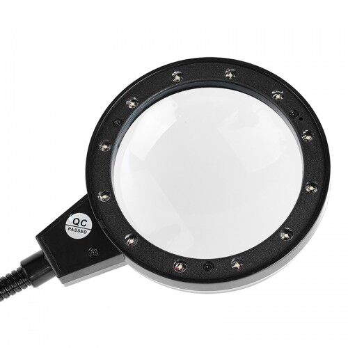 12 Led Clipsli Işıklı Büyüteç Işıklı Masa Lambası Çalışma Lambası