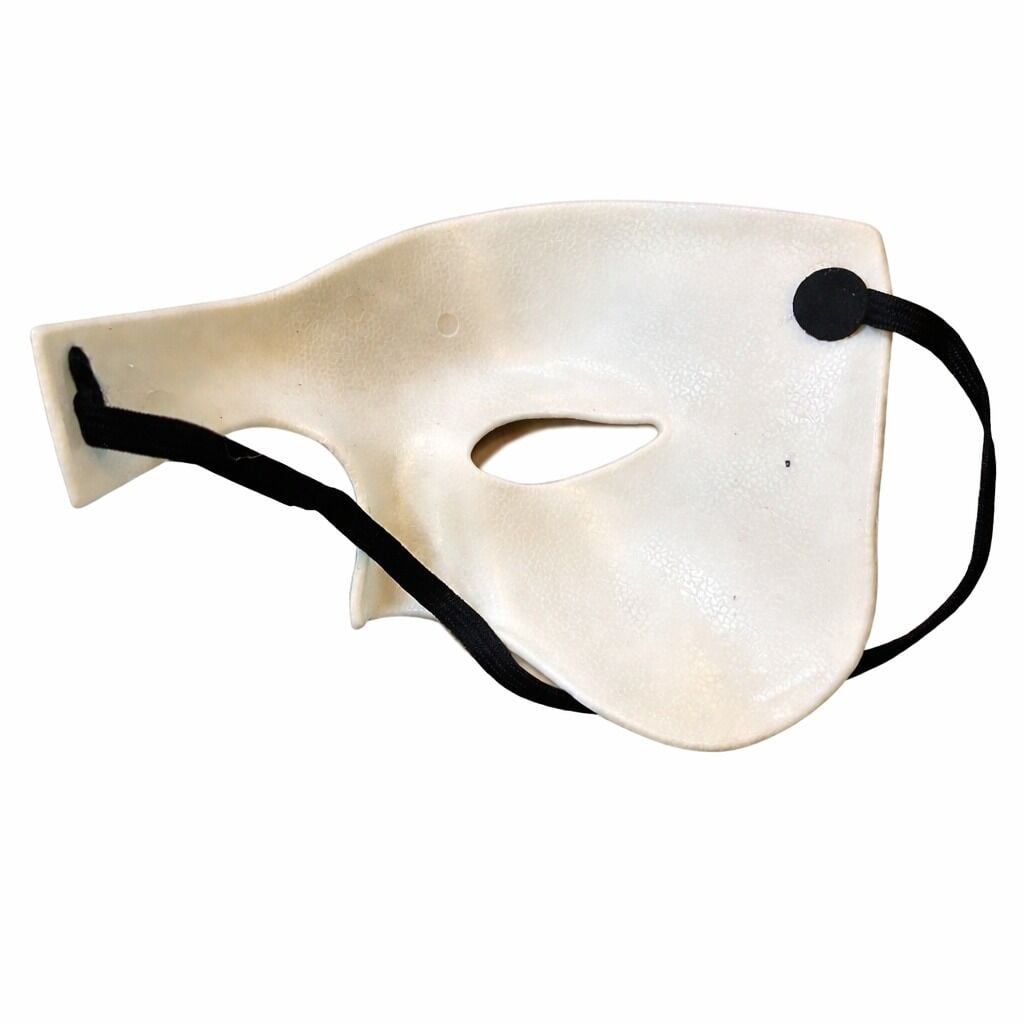 Beyaz Yarım Erkek Maske – Phantom Parti & Balo Maskesi