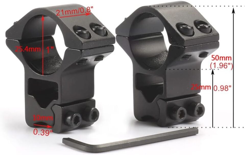 25.4mm dürbün için 11mm YÜKSEK Havalı Ayağı