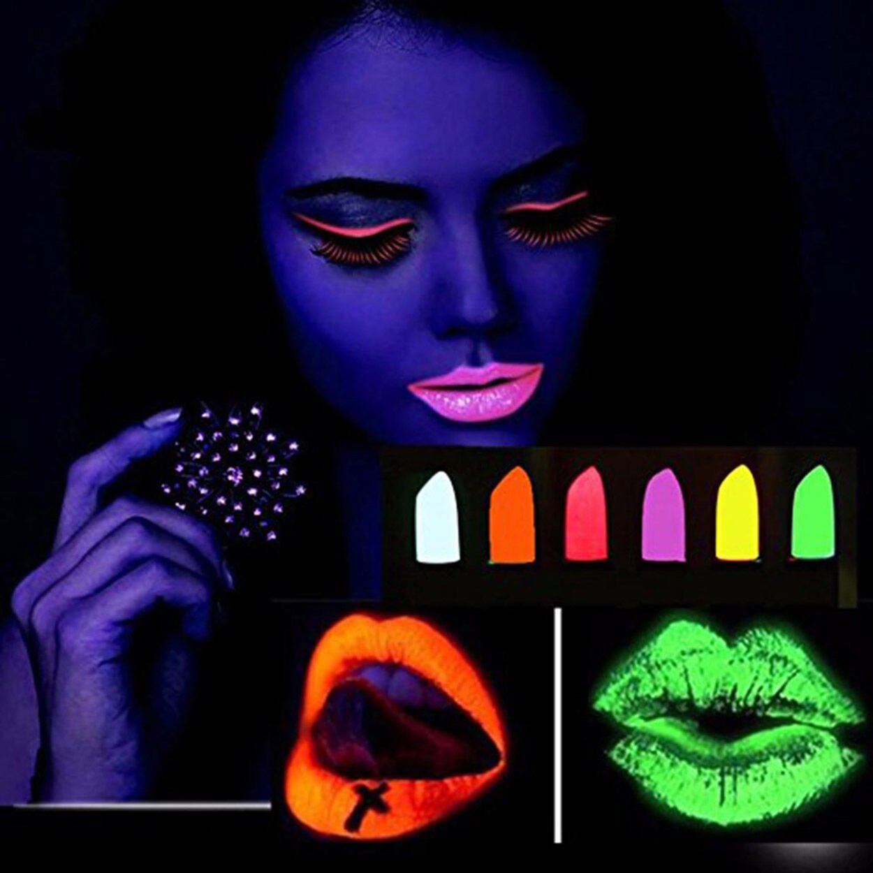 GlowPaint 6’lı Neon Boya – UV Işıkta Parlayan Makyaj Seti