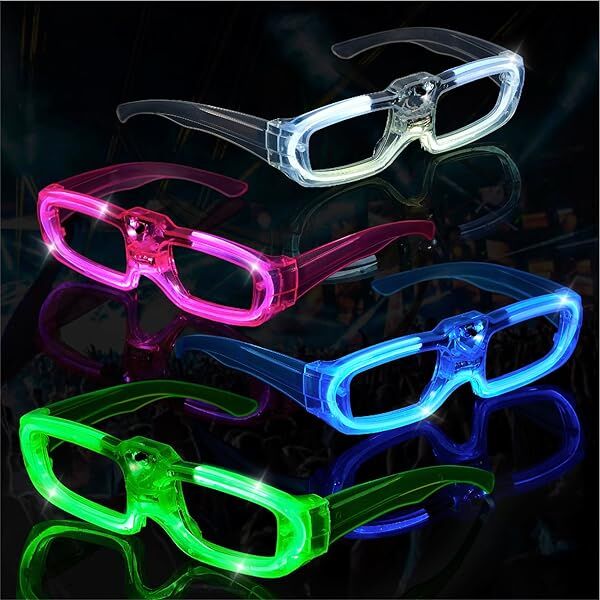 Mavi LED Işıklı Parti Gözlüğü 3 Modlu – Glow & Gece Eğlence Gözlüğü