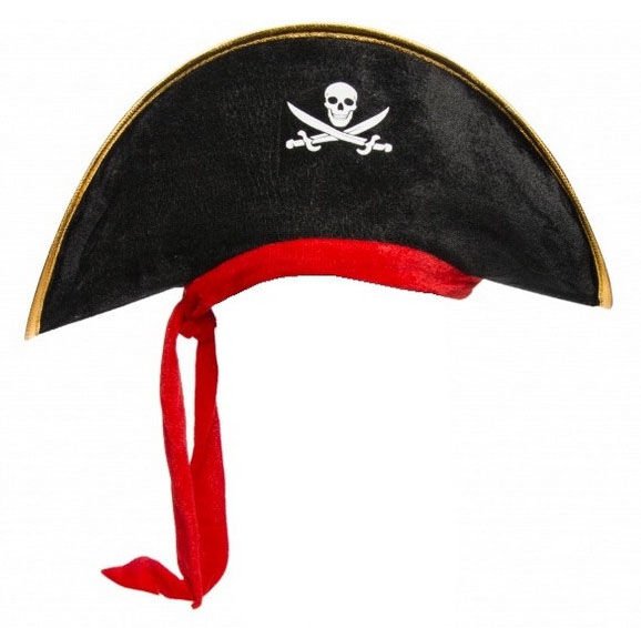 Çocuk Boy Kadife Jack Sparrow Denizci Kaptan Jack Korsan Şapkası 45x16 cm
