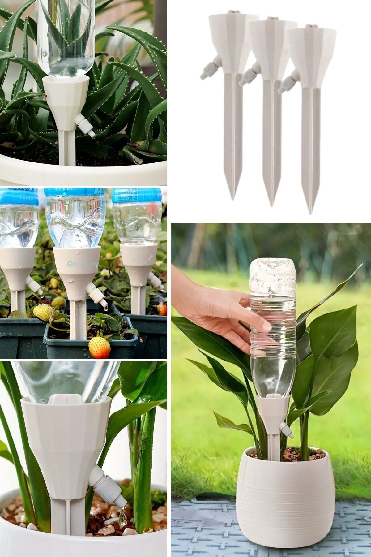 3 Adet Pet Şişelere Uyumlu Otomatik Bitki Çiçek Sulama–Akış Hızı Ayarlanabilir Damla Sulama Aparatı