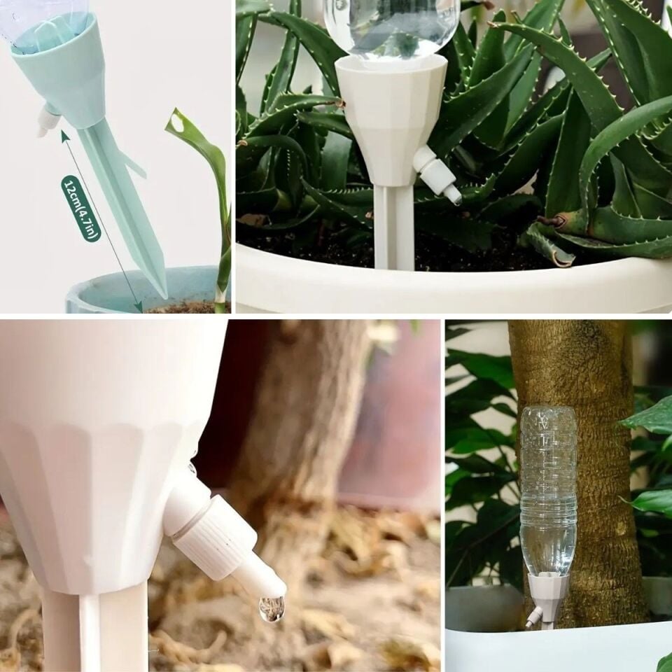 3 Adet Pet Şişelere Uyumlu Otomatik Bitki Çiçek Sulama–Akış Hızı Ayarlanabilir Damla Sulama Aparatı