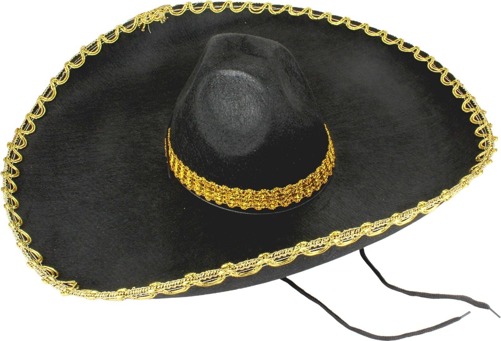 Sombrero Meksika Şapkası Mariachi Altın Şeritli Yetişkin Boy