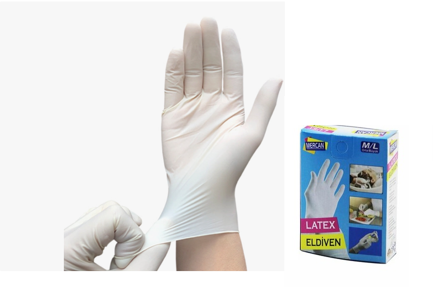 Eldiven Latex Eldiven Muayene Eldiveni M/L 60 Adet