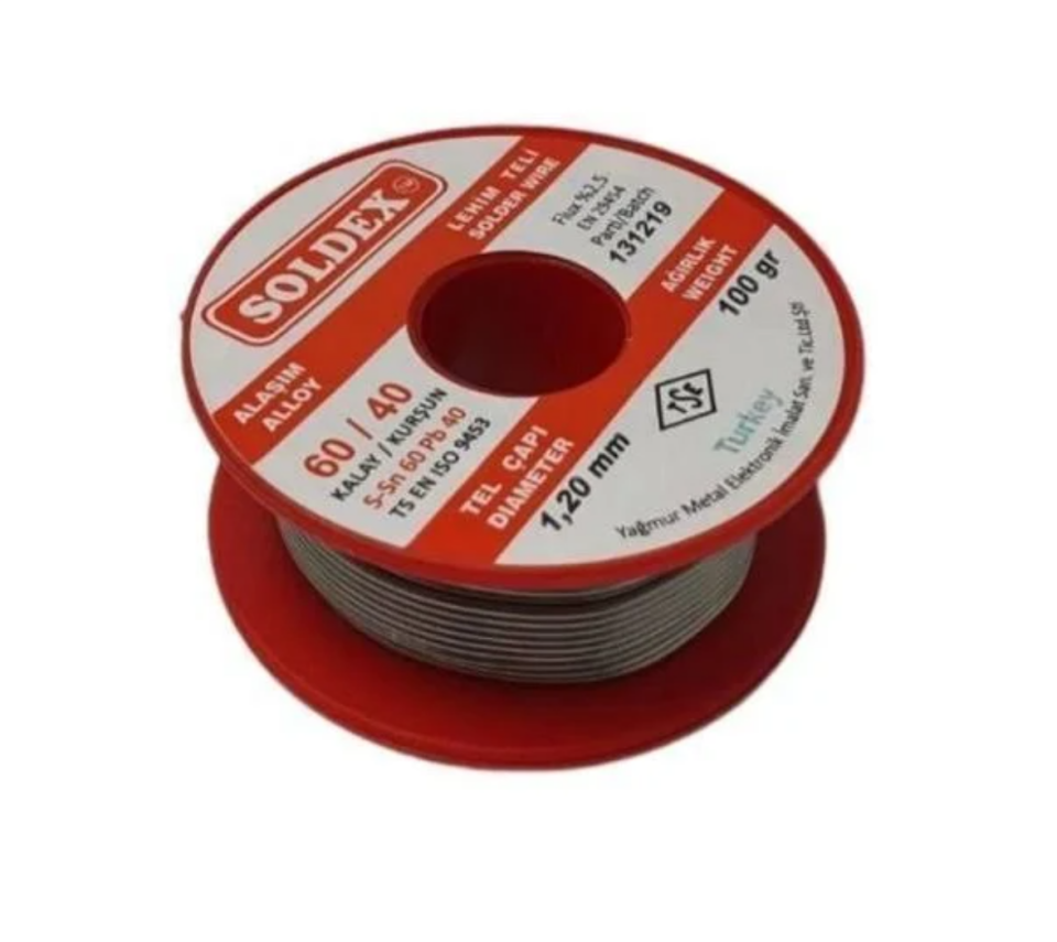 Soldex 60/40 Lehim Teli 100 gr 1.20 mm (Sn:60 / Pb:40)