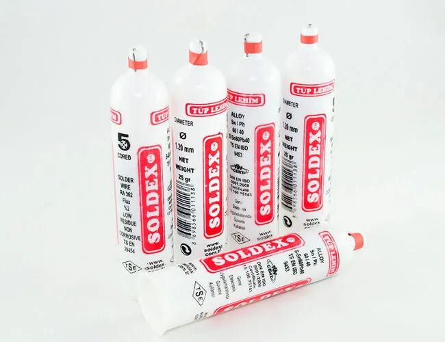 Soldex Tüp Lehim 1,2 mm 25 Gr - 5 Kanallı, Sn:60 / Pb:40