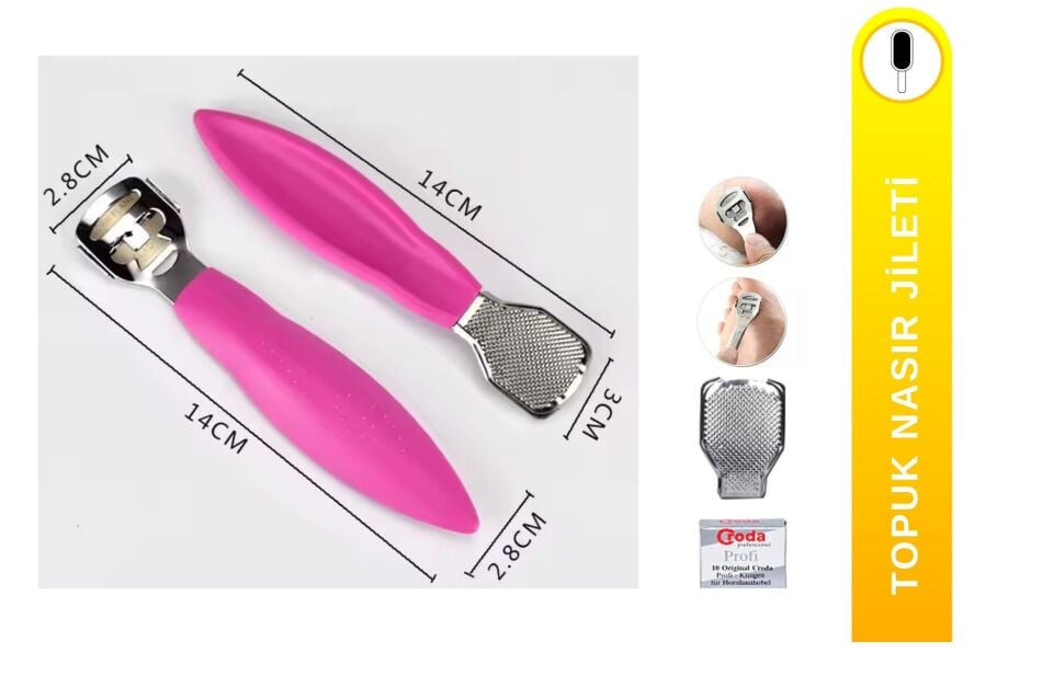 Profesyonel Nasır Raspası ve Paslanmaz Topuk Rendesi Ayak Bakım Seti