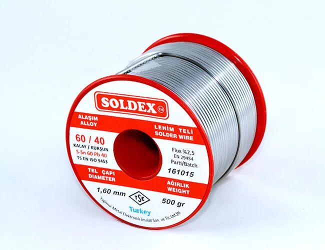 Soldex 60-40 Lehim Teli 500 Gr 1.6 mm - Sn:60 / Pb:40