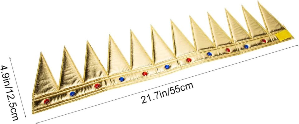 Altın Renk Eva Yumuşak Kral Kraliyet Tacı Yetişkin Çocuk Uyumlu 55 cm