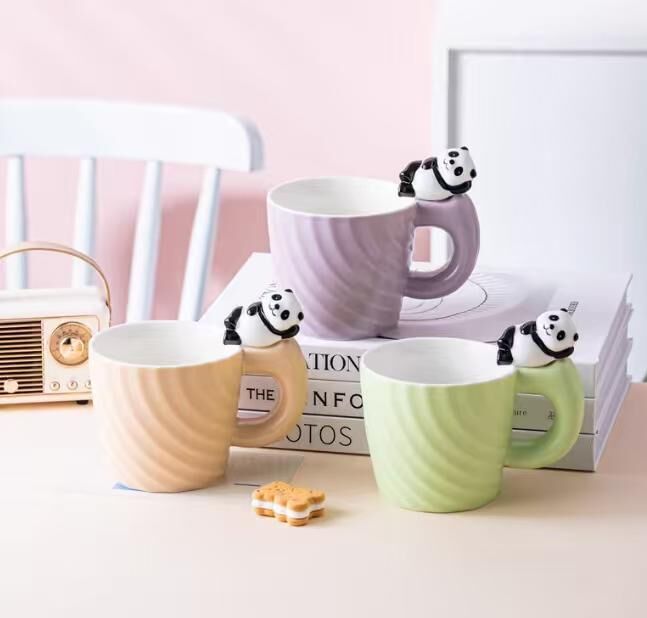 Panda Motifli Seramik Kupa Bardak