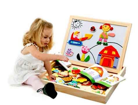 Mıknatıslı Çift Taraflı Ahşap Yazı Tahtası Seti